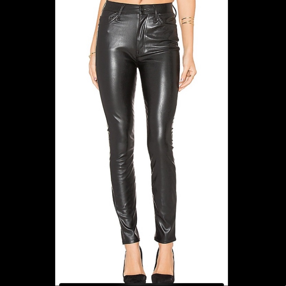 MOTHER The Swooner HR Faux Leather Jeans
